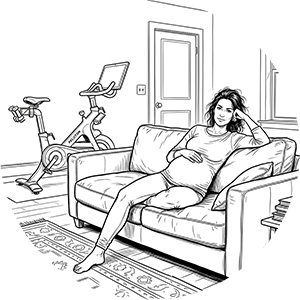 Illustration of a pregnant woman with a limb difference.